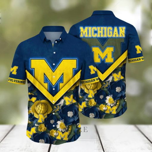 Michigan Wolverines NCAA Hawaiian Shirt Custom Ocean Waves Aloha Shirt