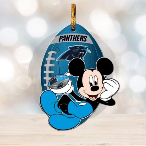 Mickey Mouse Disney x NFL Carolina Panthers Christmas Gift For Fans Custom Name Ornament