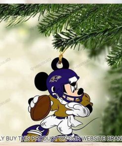 Mickey Mouse X Baltimore Ravens 2023 Christmas Ornament