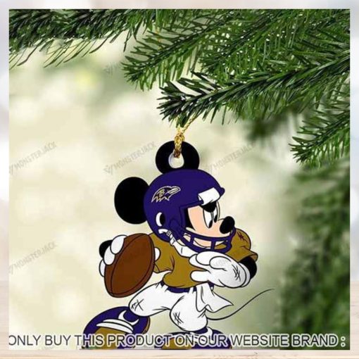 Mickey Mouse X Baltimore Ravens 2023 Christmas Ornament