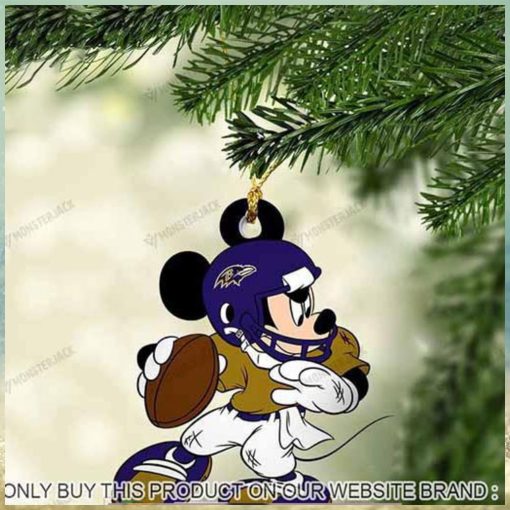 Mickey Mouse X Baltimore Ravens 2023 Christmas Ornament