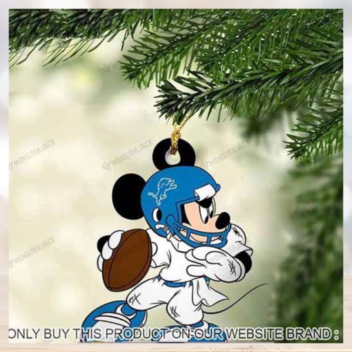 Mickey Mouse X Detroit Lions 2023 Christmas Ornament