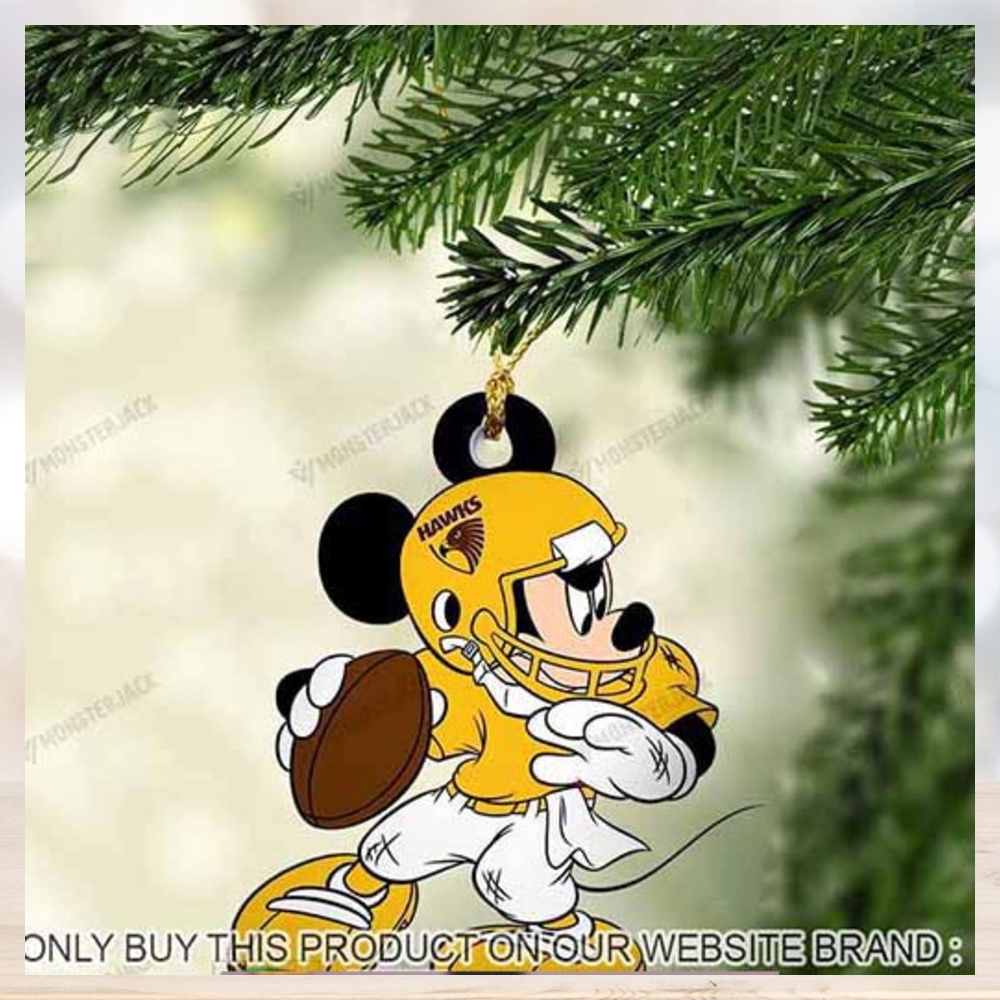 Mickey Mouse X Hawthorn Football Club 2023 Christmas Ornament Mickey Mouse X Hawthorn Football Club 2023 Christmas Ornament