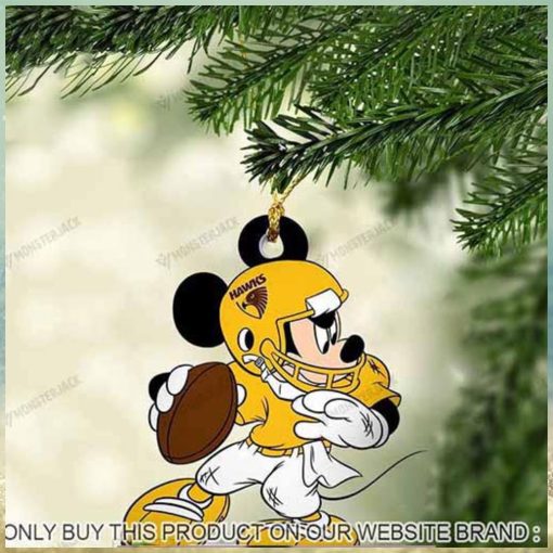 Mickey Mouse X Hawthorn Football Club 2023 Christmas Ornament
