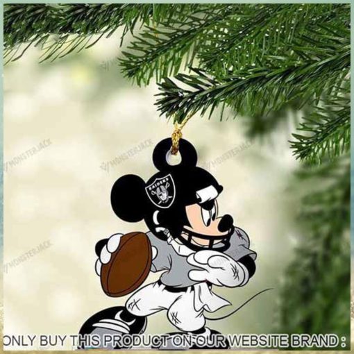 Mickey Mouse X Las Vegas Raiders 2023 Christmas Ornament