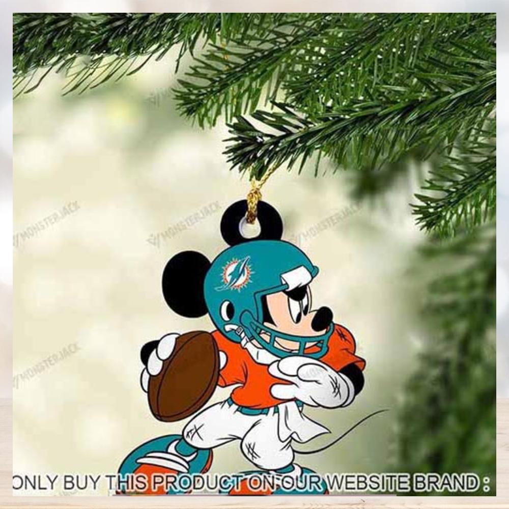 Mickey Mouse X Miami Dolphins 2023 Christmas Ornament Mickey Mouse X Miami Dolphins 2023 Christmas Ornament