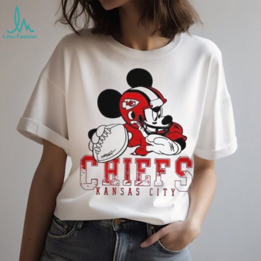 Mickey mouse playing Kansas city Chiefs disney inspired game day Football shirt