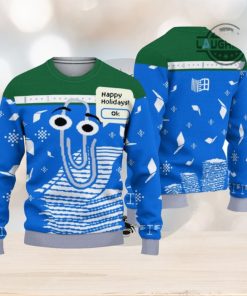 Microsoft Christmas Sweater All Over Printed Holiday Ugly Christmas Artificial Wool Sweat