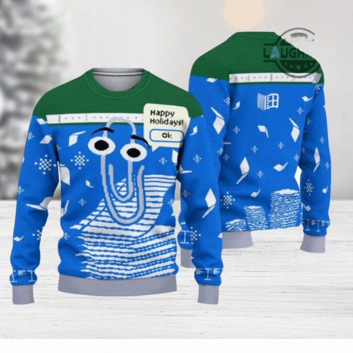 Microsoft Christmas Sweater All Over Printed Holiday Ugly Christmas Artificial Wool Sweat