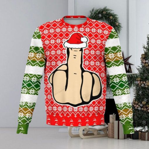 Middle Finger Offensive For Christmas Gifts Ugly Christmas Sweater