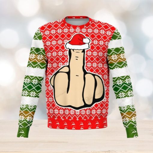 Middle Finger Offensive For Christmas Gifts Ugly Christmas Sweater