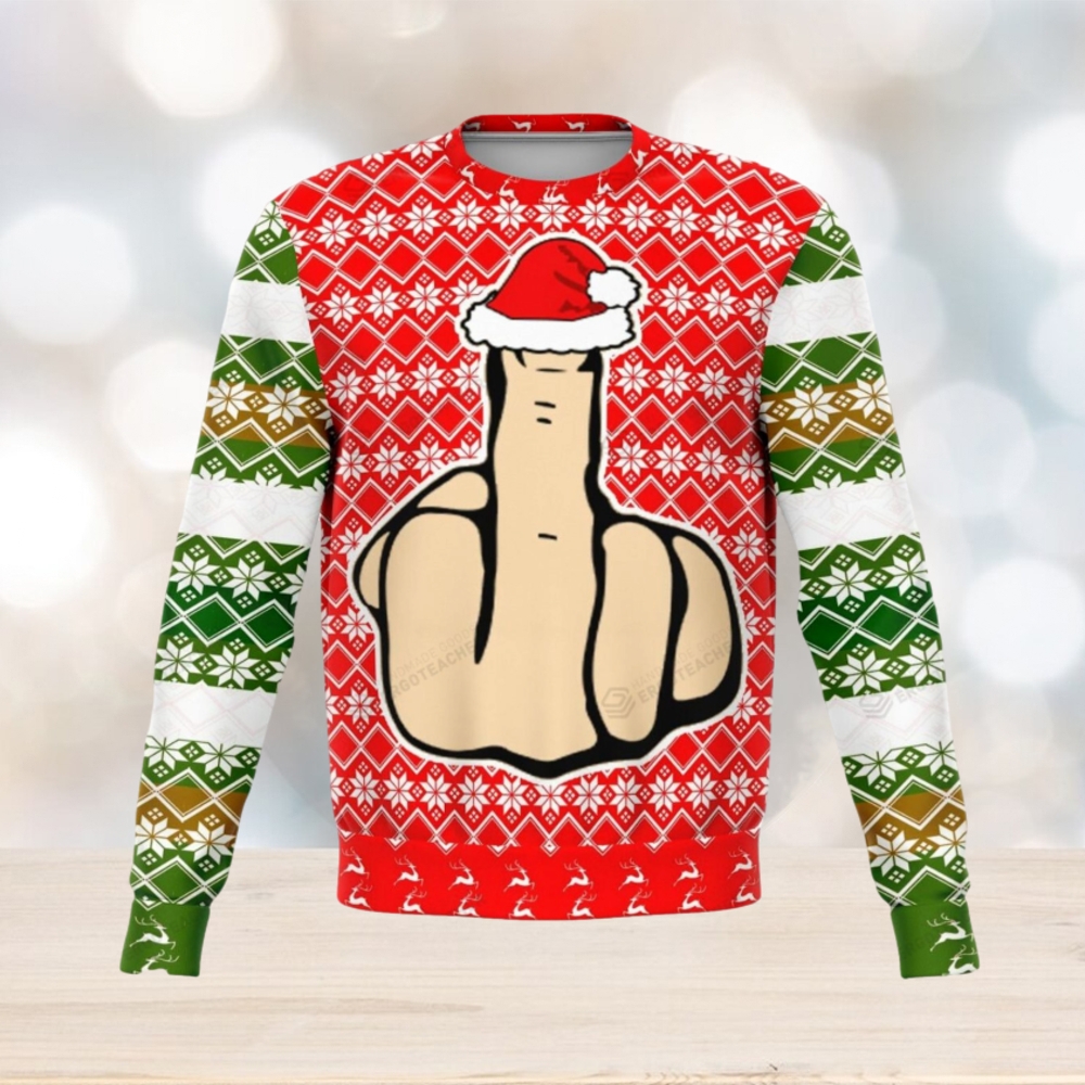 Middle Finger Offensive For Christmas Gifts Ugly Christmas Sweater -  Limotees