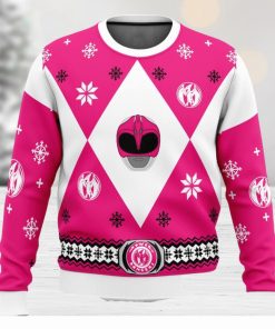 Mighty Morphin Power Rangers Pink Ugly Christmas Sweater Unisex 3D Christmas Sweater Gift