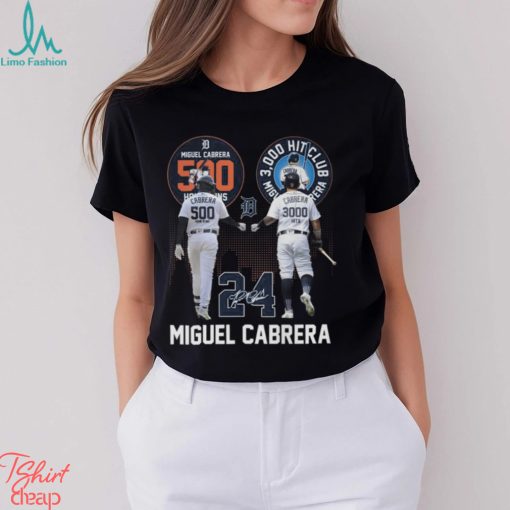 Miguel Cabrera 500 Home Runs 3000 Hits Club T Shirt