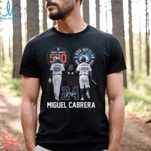 Miguel Cabrera 500 Home Runs 3000 Hits Club T Shirt