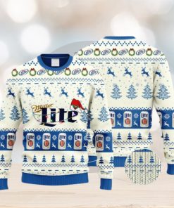 Miller Lite Santa Hat Christmas Ugly Christmas Sweater