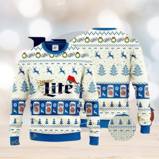 Miller Lite Santa Hat Family Ugly Christmas Sweater