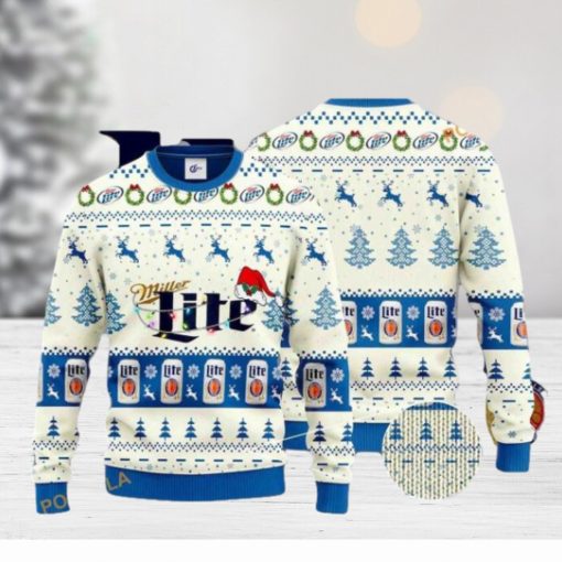 Miller Lite Santa Hat Family Ugly Christmas Sweater