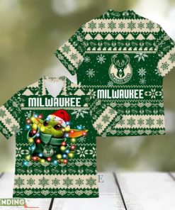 Milwaukee Bucks Baby Yoda Star Wars Hawaiian Shirt For Men And Women Gift Christmas Holidays