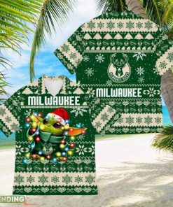 Milwaukee Bucks Baby Yoda Star Wars Hawaiian Shirt For Men And Women Gift Christmas Holidays