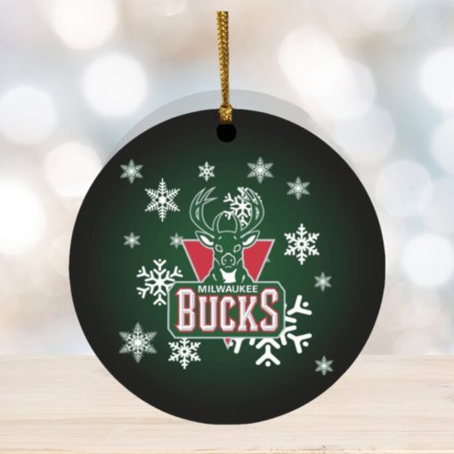 Milwaukee Bucks Merry Christmas Circle Ornament