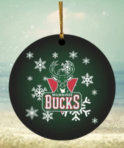 Milwaukee Bucks Merry Christmas Circle Ornament