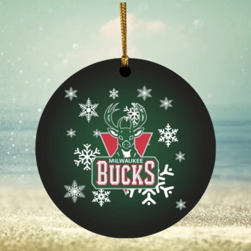 Milwaukee Bucks Merry Christmas Circle Ornament