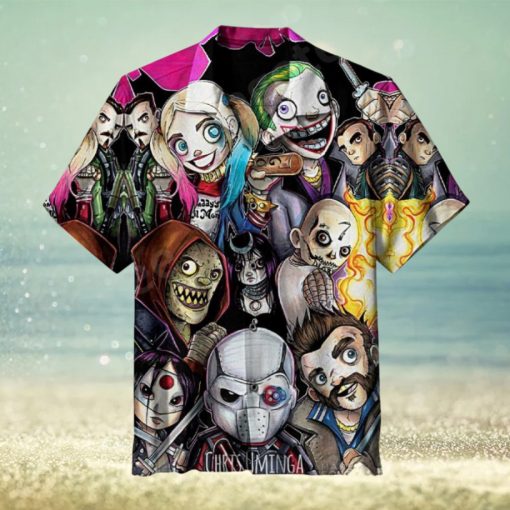 Mini Suicide Squad Comic Characters Hawaiian Shirt And Short