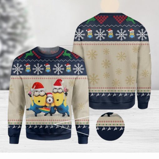 Minions Christmas Knitted Christmas 3D Sweater For Fans