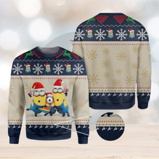 Minions Christmas Knitted Christmas 3D Sweater For Fans