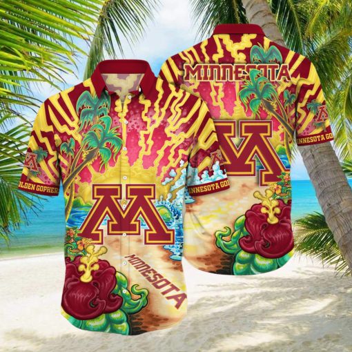 Minnesota Golden Gophers NCAA Hawaiian Shirt Golden Hourtime Aloha Shirt