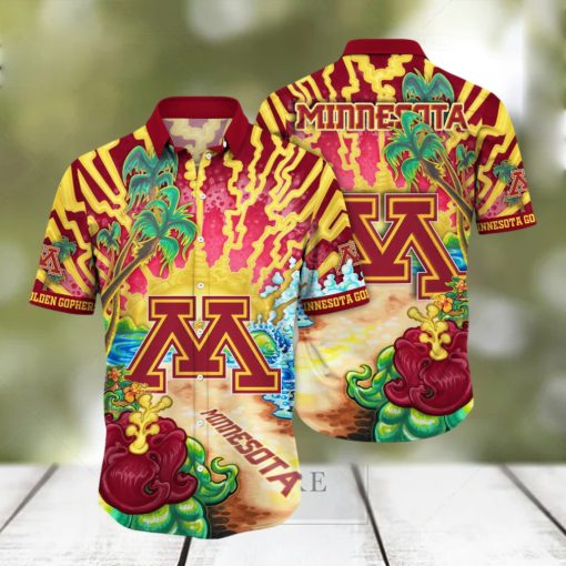 Minnesota Golden Gophers NCAA Hawaiian Shirt Golden Hourtime Aloha Shirts