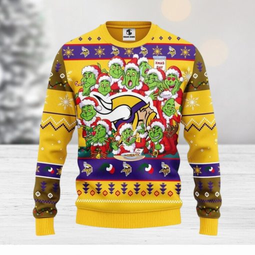 Minnesota Vikings 12 Grinch Xmas Day Xmas Ugly Christmas Sweater Best Christmas Gift Ideas