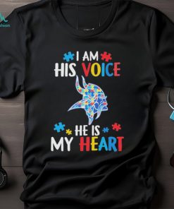 Minnesota Vikings Autism awareness I am his voice he is my heart shirt