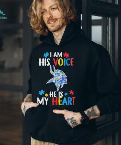 Minnesota Vikings Autism awareness I am his voice he is my heart shirt