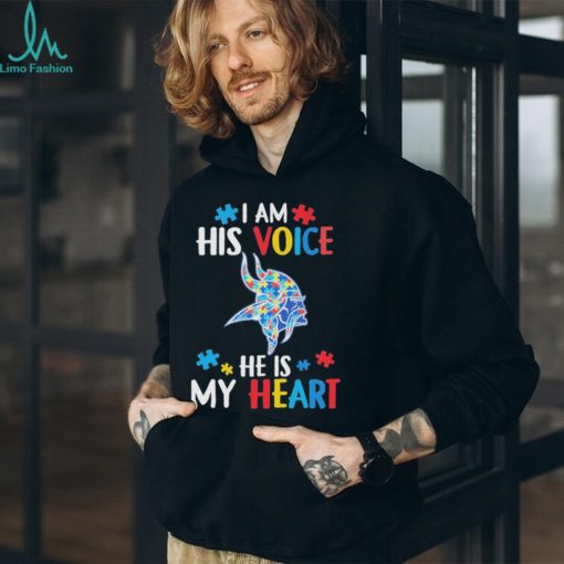 Minnesota Vikings Autism awareness I am his voice he is my heart shirt