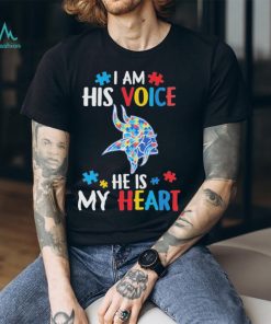 Minnesota Vikings Autism awareness I am his voice he is my heart shirt