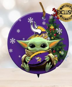 Minnesota Vikings Baby Yoda NFL Custom Name 2023 Holiday Gifts Christmas Decorations Ornament