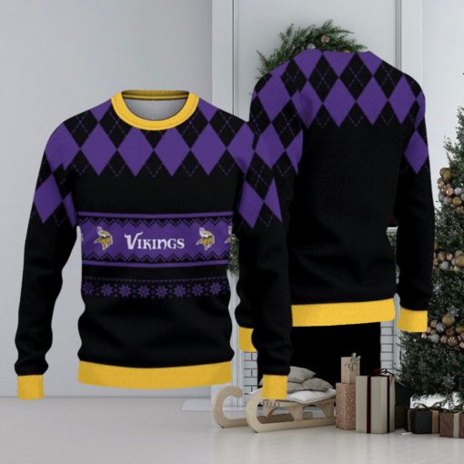 Minnesota Vikings Diamond Pattern Christmas Sweater