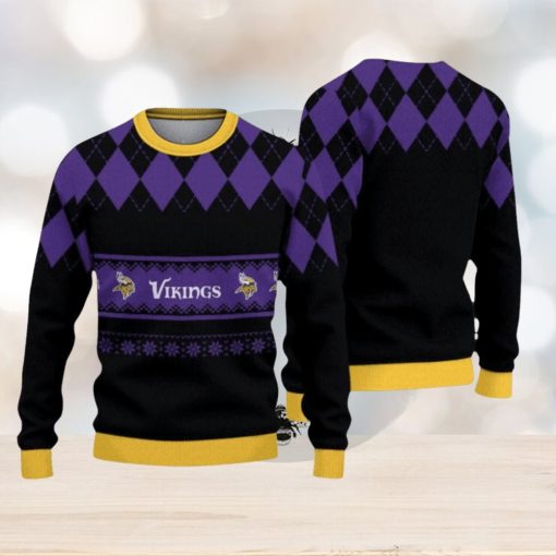 Minnesota Vikings Diamond Pattern Christmas Sweater