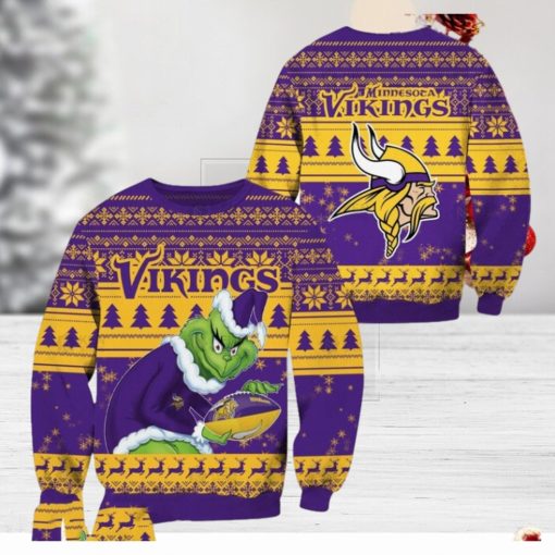 Minnesota Vikings Grinch Christmas Ugly Sweater