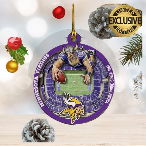 Minnesota Vikings Mascot NFL Custom Name 2023 Holiday Gifts Christmas Decorations Ornament