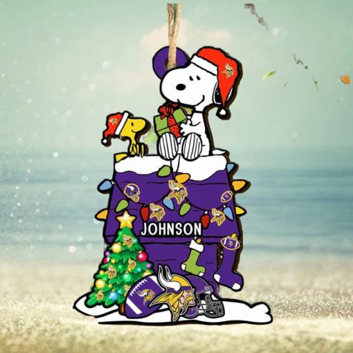 Minnesota Vikings NFL Snoopy Ornament Personalized Christmas 2023 Holidays