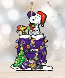 Minnesota Vikings NFL Snoopy Ornament Personalized Christmas 2023 Holidays