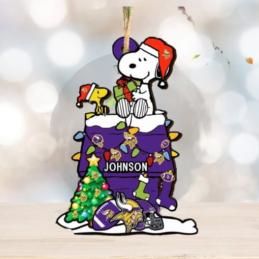 Minnesota Vikings NFL Snoopy Ornament Personalized Christmas 2023 Holidays