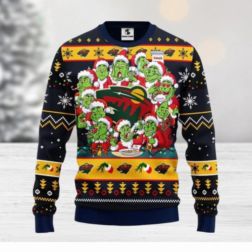 Minnesota Wild 12 Grinch Xmas Day Xmas Ugly Christmas Sweater Best Christmas Gift Ideas