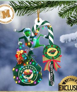 Minnesota Wild NHL Grinch Candy Cane Personalized Xmas Gifts Christmas Tree Decorations Ornament_59394738 1