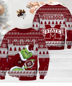 Mississippi State Bulldogs NCAA Grinch Hug Logo Ugly Christmas Sweater Special Christmas Gift For Fans