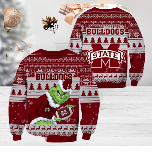 Mississippi State Bulldogs NCAA Grinch Hug Logo Ugly Christmas Sweater Special Christmas Gift For Fans