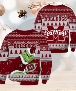 Mississippi State Bulldogs NCAA Grinch Hug Logo Ugly Christmas Sweater Special Christmas Gift For Fans